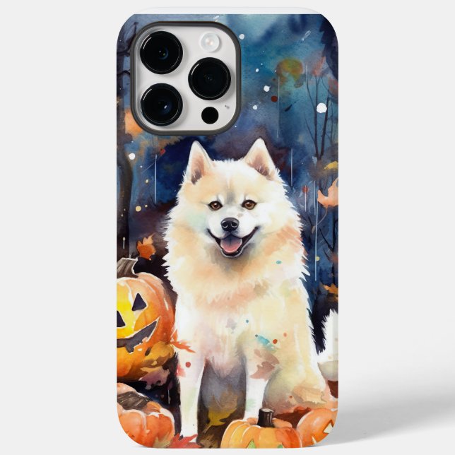 Halloween American Akita mit Pumpkins Beängstigend Case-Mate iPhone Hülle (Rückseite)