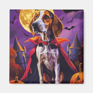 Halloween American English Foxhound Pumpkin Beängs Magnet
