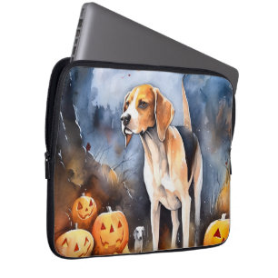 Halloween American English Foxhound with Pumpkins Laptopschutzhülle