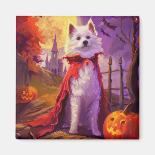 Halloween American Eskimo Pumpkins Beängstigend Magnet