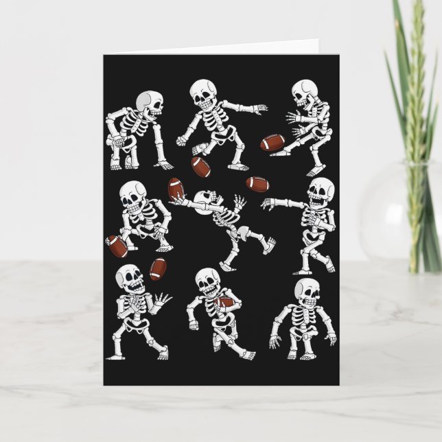 Halloween American Football Skeletons Funny Men Bo Karte (Vorderseite)