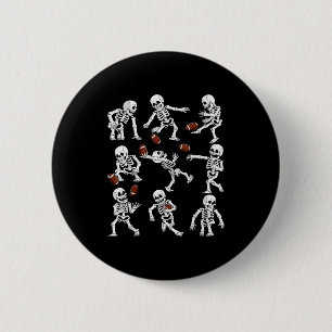 Halloween American Football Skelette Lustige Männe Button