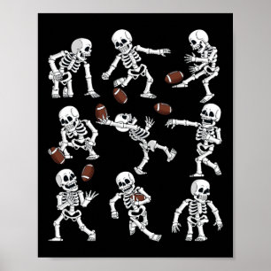 Halloween American Football Skeletts Funny Men Bo Poster