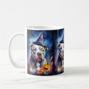 Halloween American Staffordshire with Pumpkins Kaffeetasse
