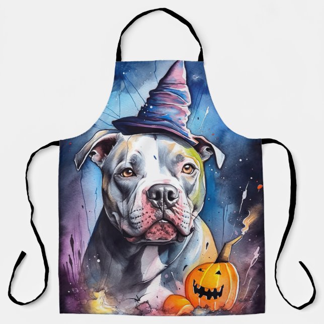 Halloween American Staffordshire with Pumpkins Schürze (Vorderseite)