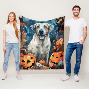 Halloween Anatolischer Hirtenhund mit Kürbissen Gr Fleecedecke