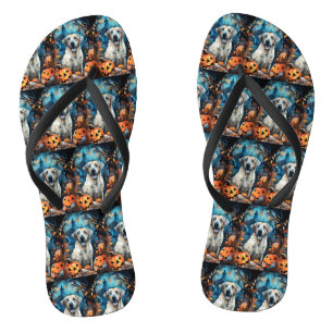 Halloween Anatolischer Schäferhund mit Pumpkins Be Flip Flops