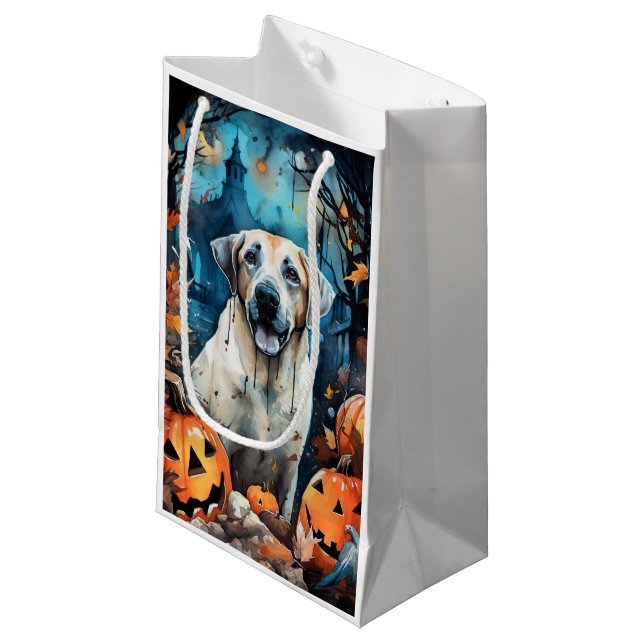 Halloween Anatolischer Schäferhund mit Pumpkins Be Kleine Geschenktüte (Vorderseite Schrägansicht)