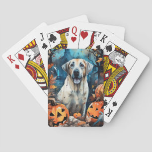 Halloween Anatolischer Schäferhund mit Pumpkins Be Spielkarten