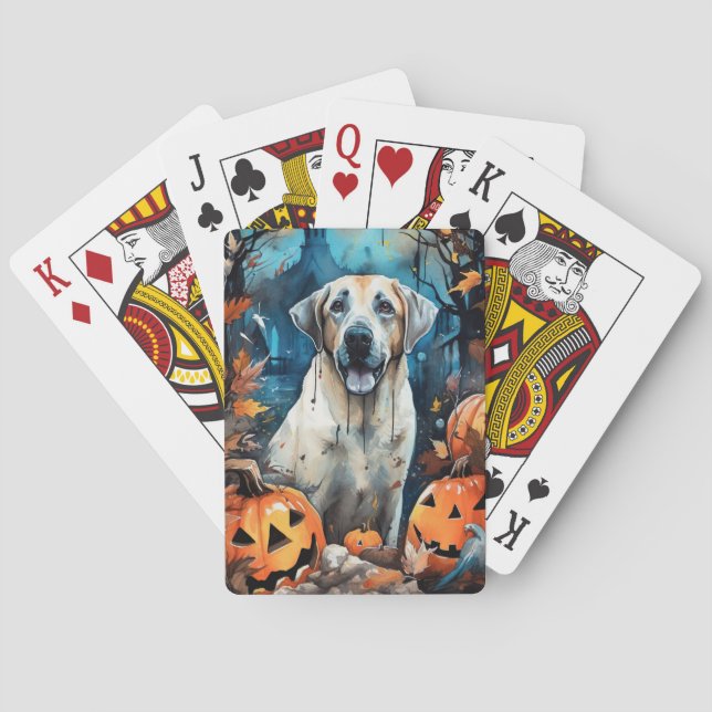 Halloween Anatolischer Schäferhund mit Pumpkins Be Spielkarten (Rückseite)