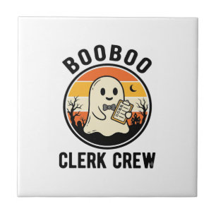 Halloween Angestellter BooBoo Geister Crew Vintage Fliese