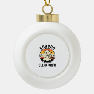 Halloween Angestellter BooBoo Geister Crew Vintage Keramik Kugel-Ornament