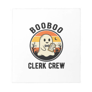 Halloween Angestellter BooBoo Geistermannschaft Vi Notizblock
