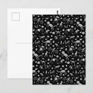 Halloween Animal Bats Hunde Katzen Spinnen Skelett Postkarte