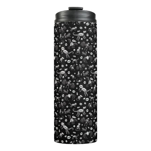 Halloween Animal Bats Hunde Katzen Spinnen Skelett Thermosbecher (Vorderseite)