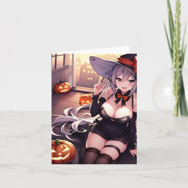 Halloween Anime R Feiertagskarte (Vorderseite)