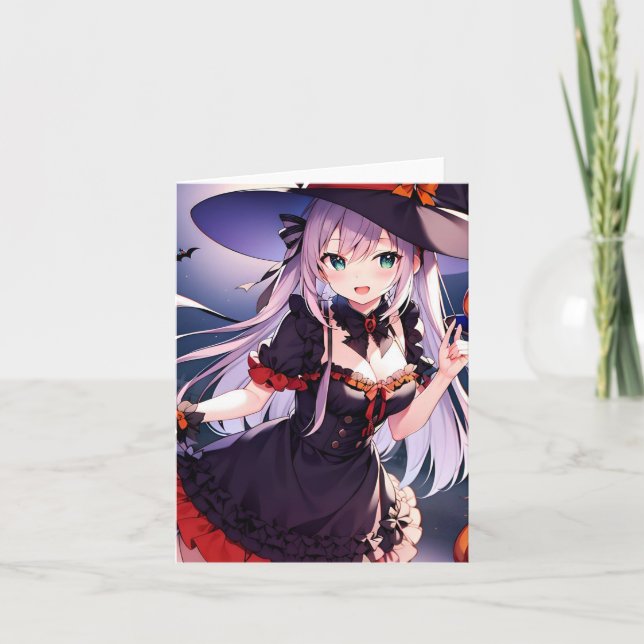 Halloween Anime S Feiertagskarte (Vorderseite)