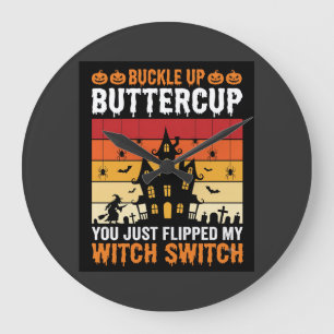 Halloween Anschnallen Buttercup Hexen Schalter Des Große Wanduhr