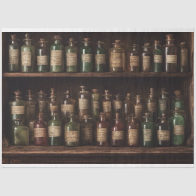 Halloween Apothecary Bottles Witz Outlander Seidenpapier (Vorderseite)