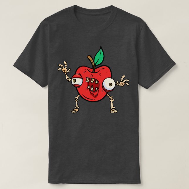 Halloween Apple Zombie Food Frucht Monster Spooky  T-Shirt (Design vorne)