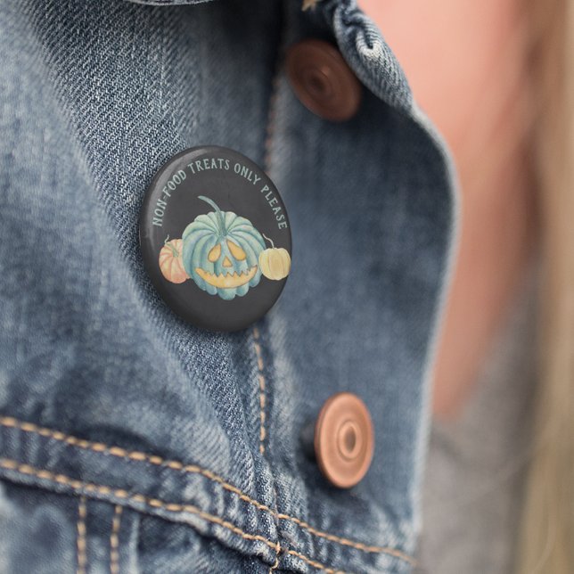 Halloween Aquamarin Pumpkin Allergie Bewusstsein Button (Von Creator hochgeladen)