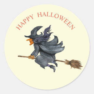 Halloween-Aquarellfliege Runder Aufkleber