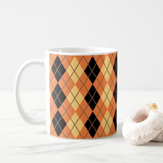 Halloween Argyle Kaffeetasse (Mit Donut)