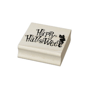 Halloween Art Briefmarke/Happy Halloween Black Cat Gummistempel
