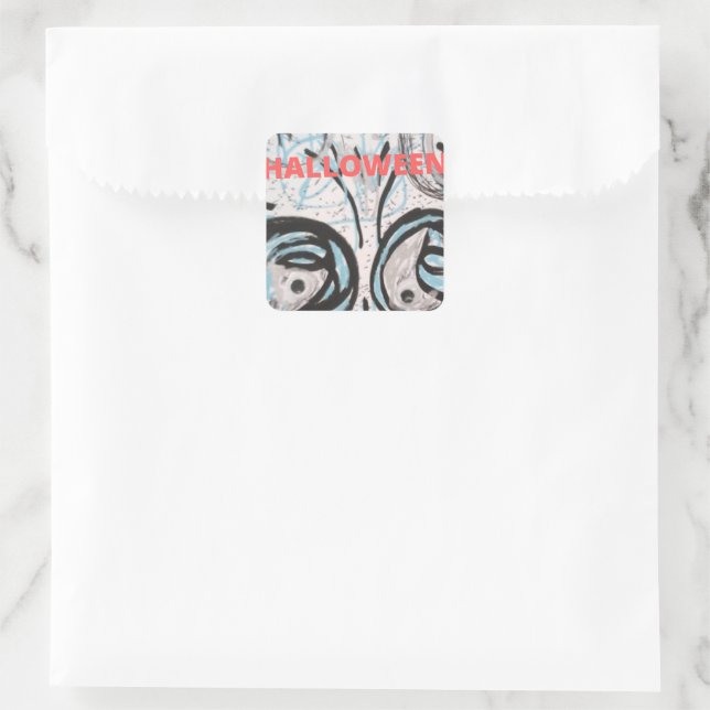 Halloween Art Collection Quadratischer Aufkleber (Tasche)