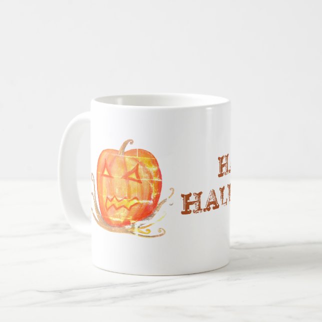 Halloween Art Pumpkin Custom Tasse (Vorderseite Links)