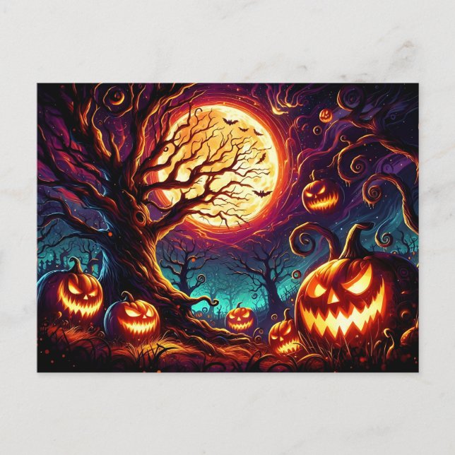 Halloween Art Scene Postcard Postkarte (Vorderseite)