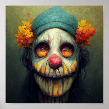 Halloween Art. Trauriger und Beängstigender Clown.