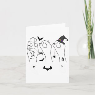 Halloween Asl Hand Gebing Language Deaf Pride Boo Karte