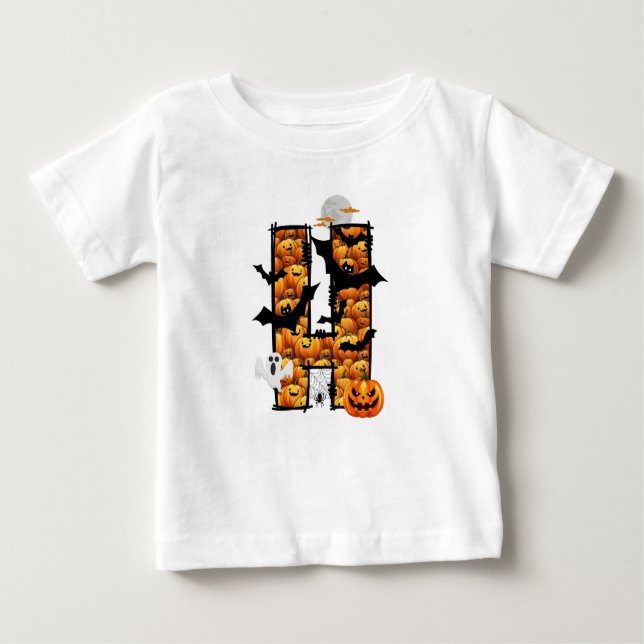 Halloween Ästhetik Buchstabe H Baby T - Shirt (Vorderseite)