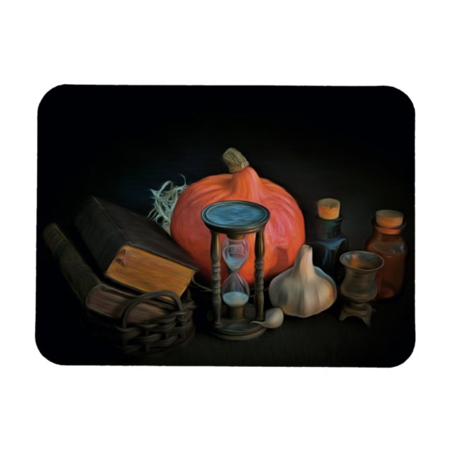 Halloween-Attribute einer Hexe Magnet (Horizontal)