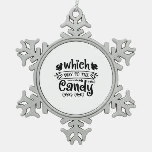 Halloween auf dem Weg zum Geburtstag der Süßigkeit Schneeflocken Zinn-Ornament