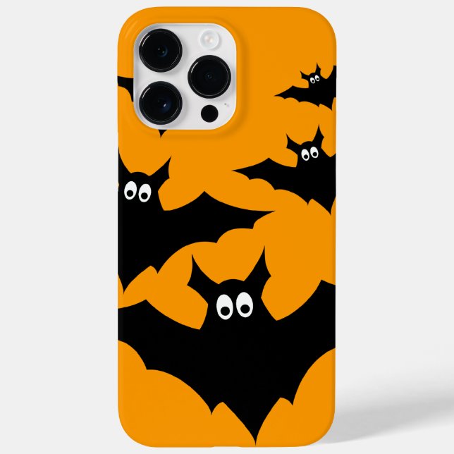 Halloween auf Orange coole niedliche Schwarze Fled Case-Mate iPhone Hülle (Rückseite)