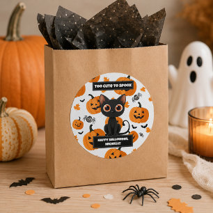 Halloween-Aufkleber – Zu süß zum Erschrecken schwa Runder Aufkleber