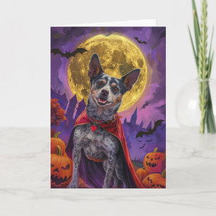 Halloween Australian Cattle Dog Kürbisse Gruselig Karte