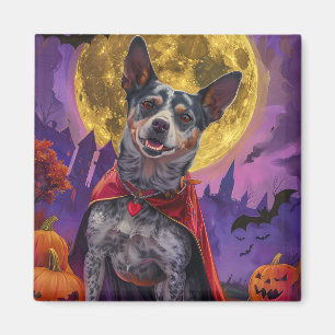 Halloween Australian Cattle Dog Kürbisse Gruselig Magnet
