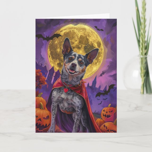 Halloween Australian Cattle Dog Pumpkins Beängstig Karte (Vorderseite)
