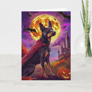 Halloween Australian Kelpie Dog Pumpkins Beängstig Karte