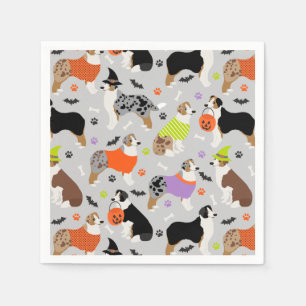 Halloween Australian Shepherd Serviette