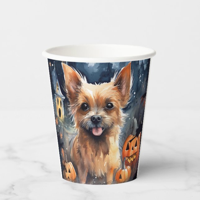 Halloween Australian Terrier with Pumpkins Beängst Pappbecher