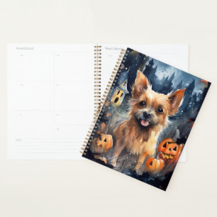 Halloween Australian Terrier with Pumpkins Beängst Planer