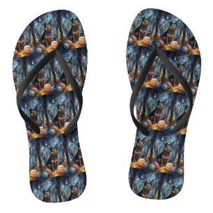 Halloween Australische Kelpie mit Pumpkins Beängst Flip Flops