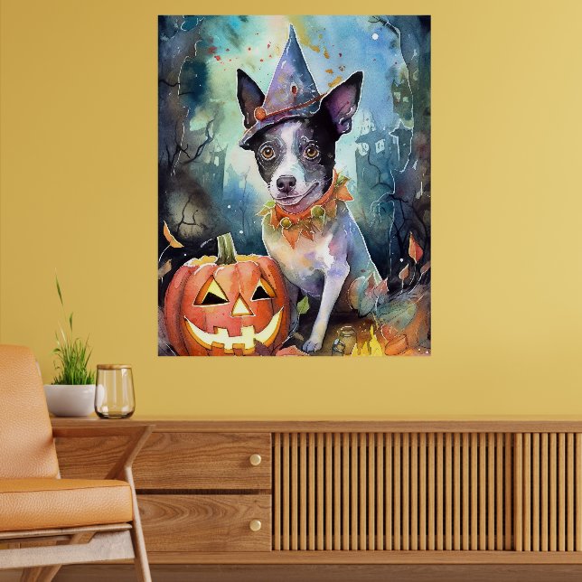 Halloween Australische Rinder mit Pumpkins Beängst Poster (Wohnzimmer 2)