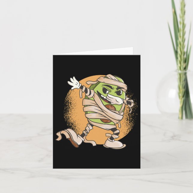 Halloween Avocado Mummy Karte (Vorderseite)