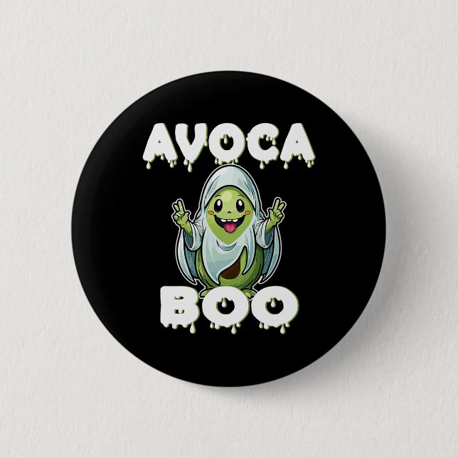 Halloween Avocado Pun Ghost Kostüm Funny Veggie A Button (Vorderseite)