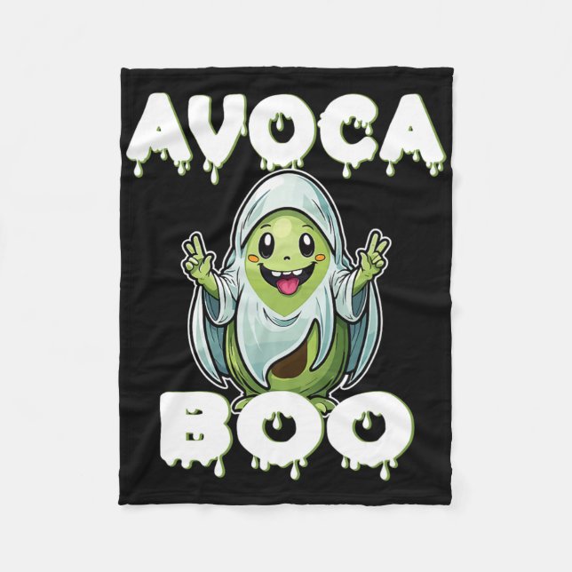 Halloween Avocado Pun Ghost Kostüm Funny Veggie A Fleecedecke (Vorderseite)